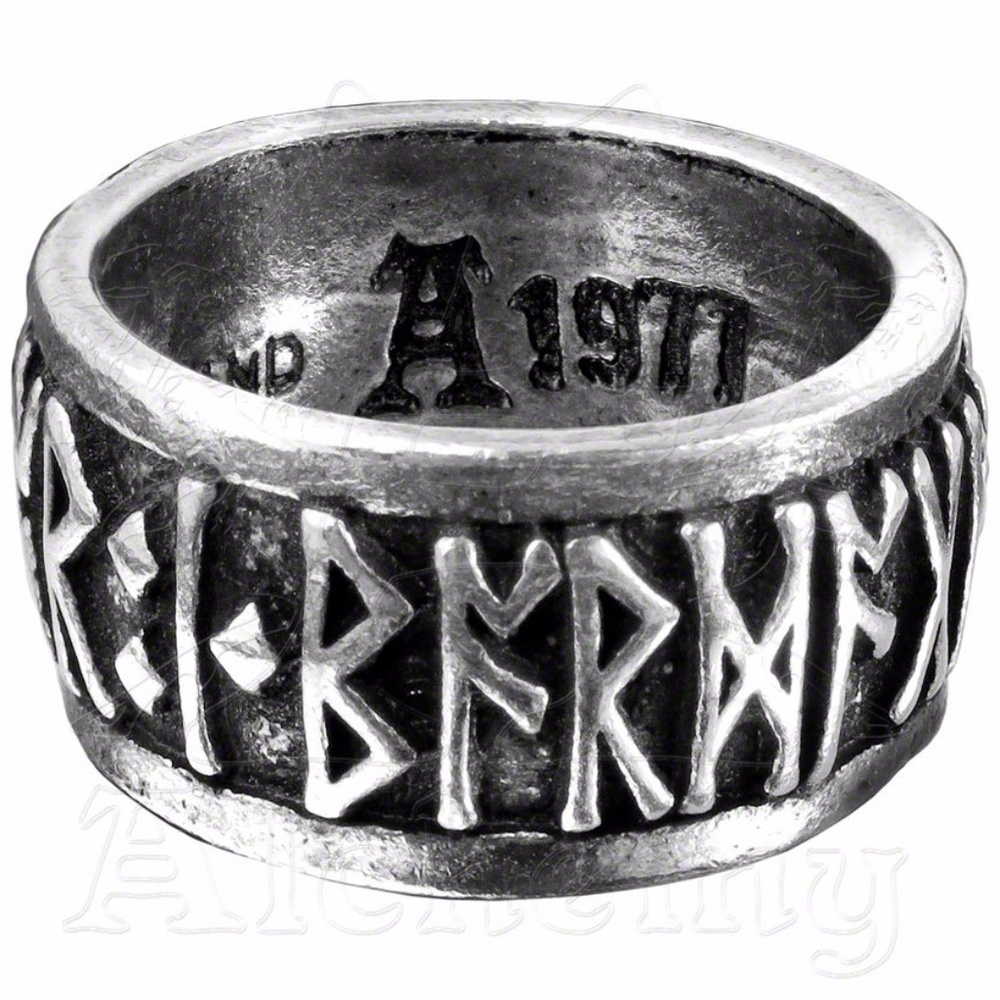 Runeband Ring Alchemy Gothic - Viking Norse Runes - Picture 1 of 4